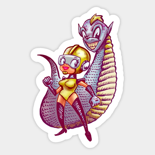 Dragon And Girl Sticker by BlueGlue